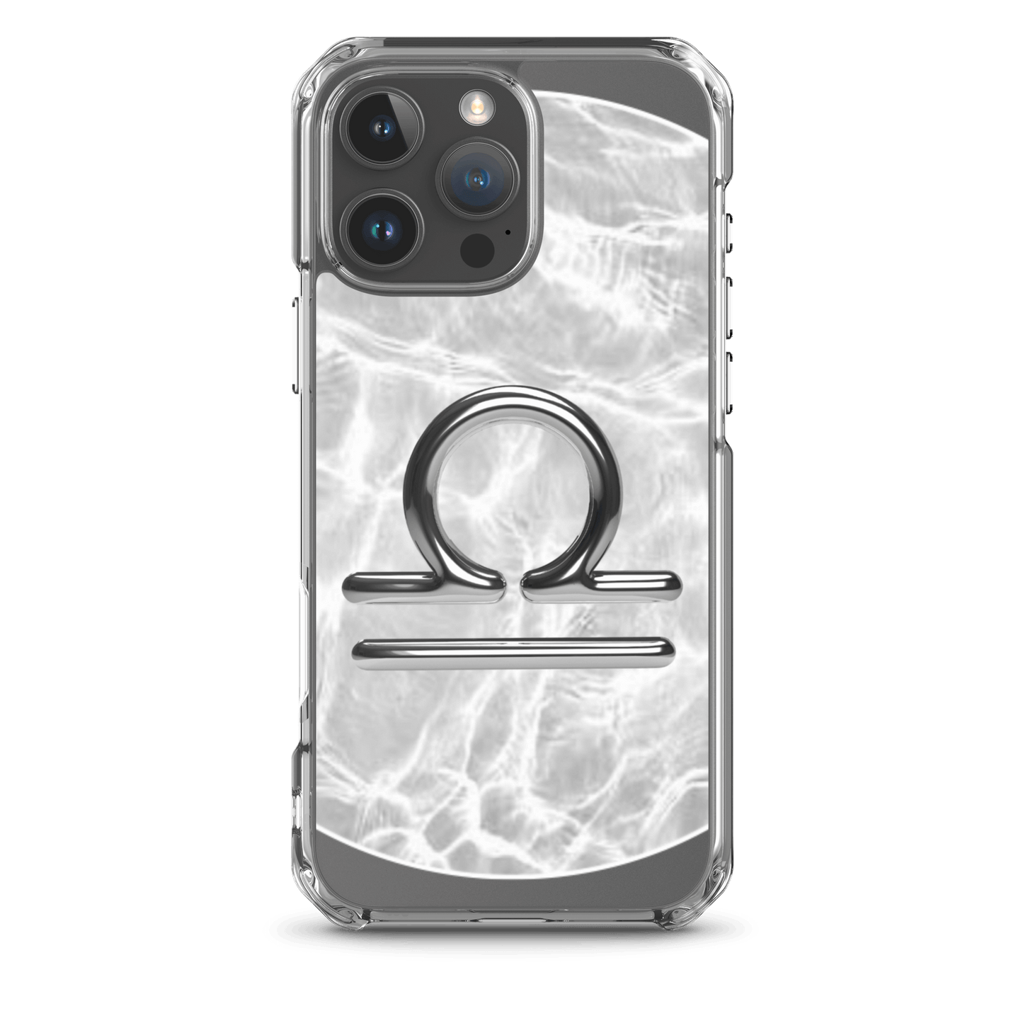 Zodiac Libra iPhone case with marble metallic design, enhancing style and protection for your device.