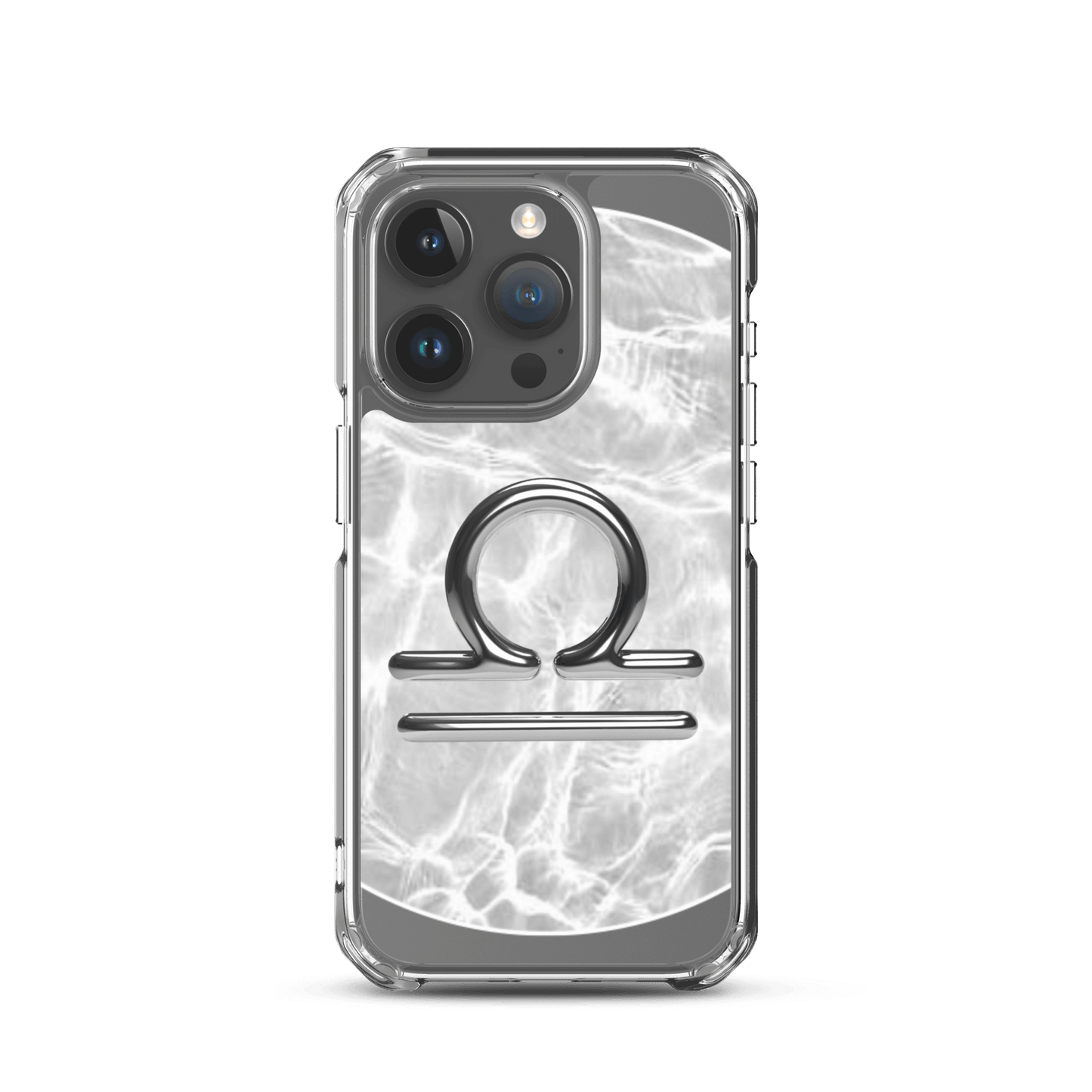 Zodiac Libra Magsafe clear iPhone case with marble metallic design, cosmic elegance, and everyday protection.