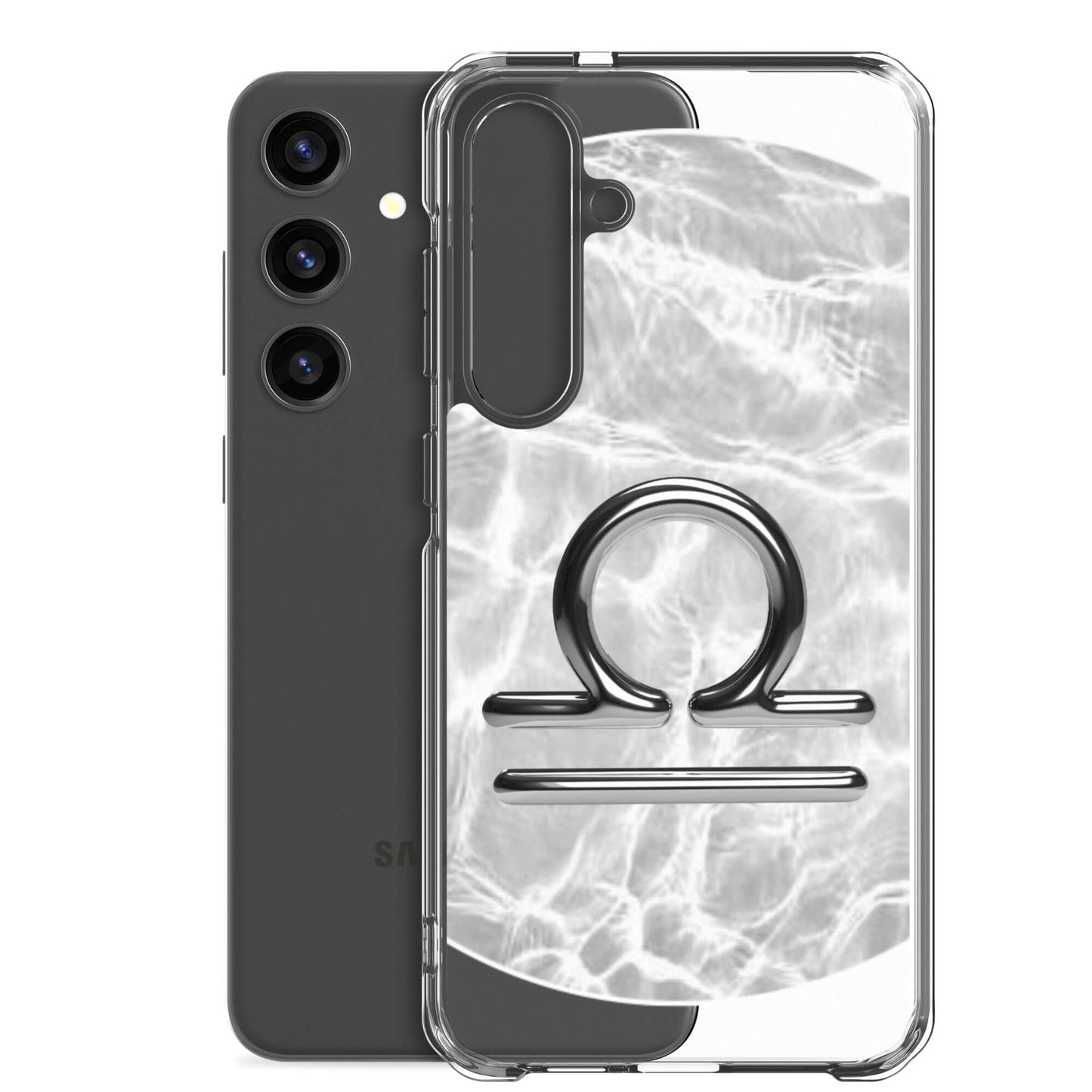 Zodiac Libra Samsung Phone Case with Ripple Marble finish showcasing the Libra symbol on a sleek, protective design.