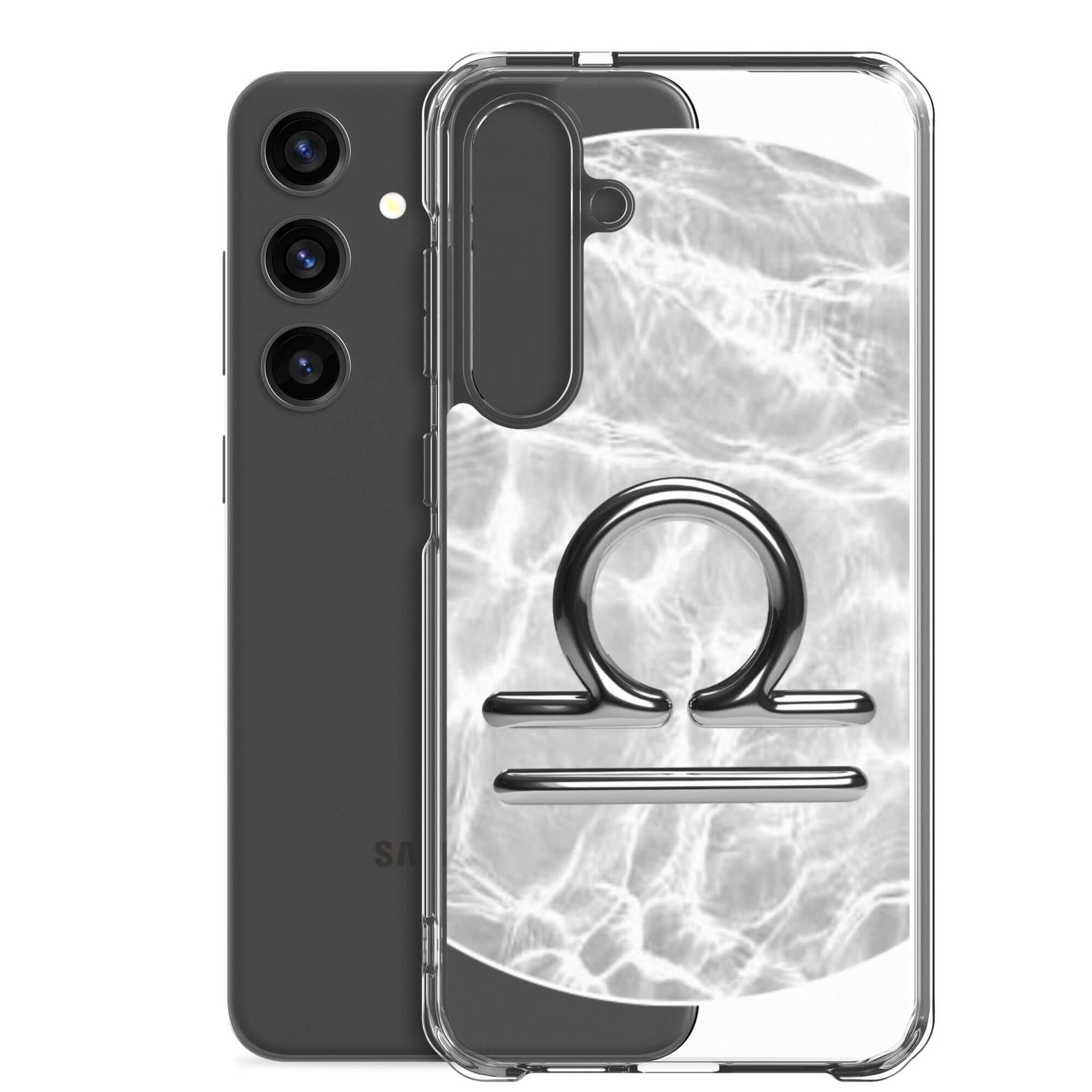 Zodiac Libra Samsung Phone Case with Ripple Marble finish showcasing the Libra symbol on a sleek, protective design.