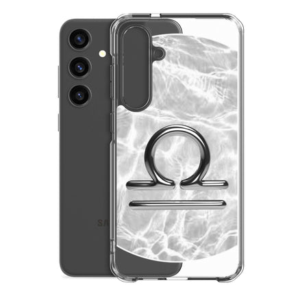 Zodiac Libra Samsung Phone Case with Ripple Marble finish showcasing the Libra symbol on a sleek, protective design.