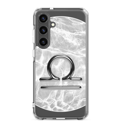 Zodiac Libra Samsung Phone Case in Ripple Marble design, showcasing elegant balance and protective polycarbonate.