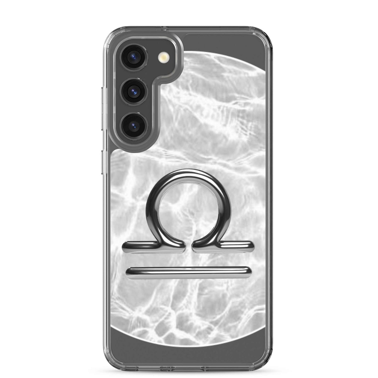 Zodiac Libra Samsung Phone Case with Ripple Marble finish, featuring elegant scales design for stylish phone protection.