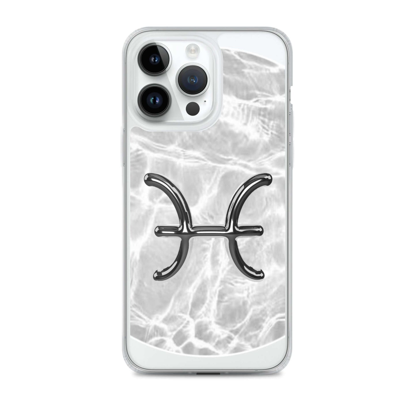 Zodiac Pisces MagSafe iPhone case in marble design with metallic ripple for cosmic style and protection.