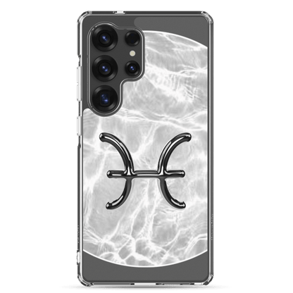 Zodiac Pisces Samsung Phone Case with Ripple Marble design, perfect for emotional and imaginative protection.
