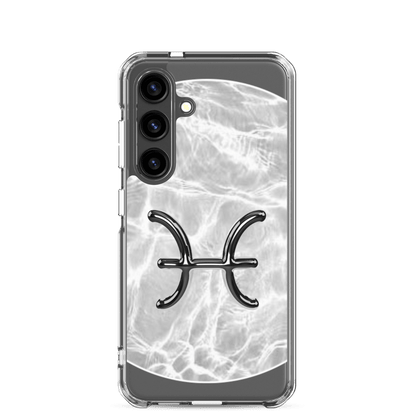 Zodiac Pisces Samsung Phone Case featuring a Ripple Marble design with the Pisces symbol.