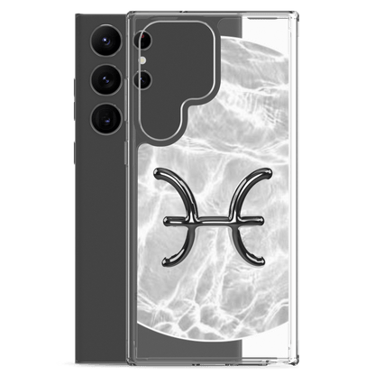 Zodiac Pisces Samsung Phone Case with Ripple Marble design, showcasing a stylish and protective finish for your phone.