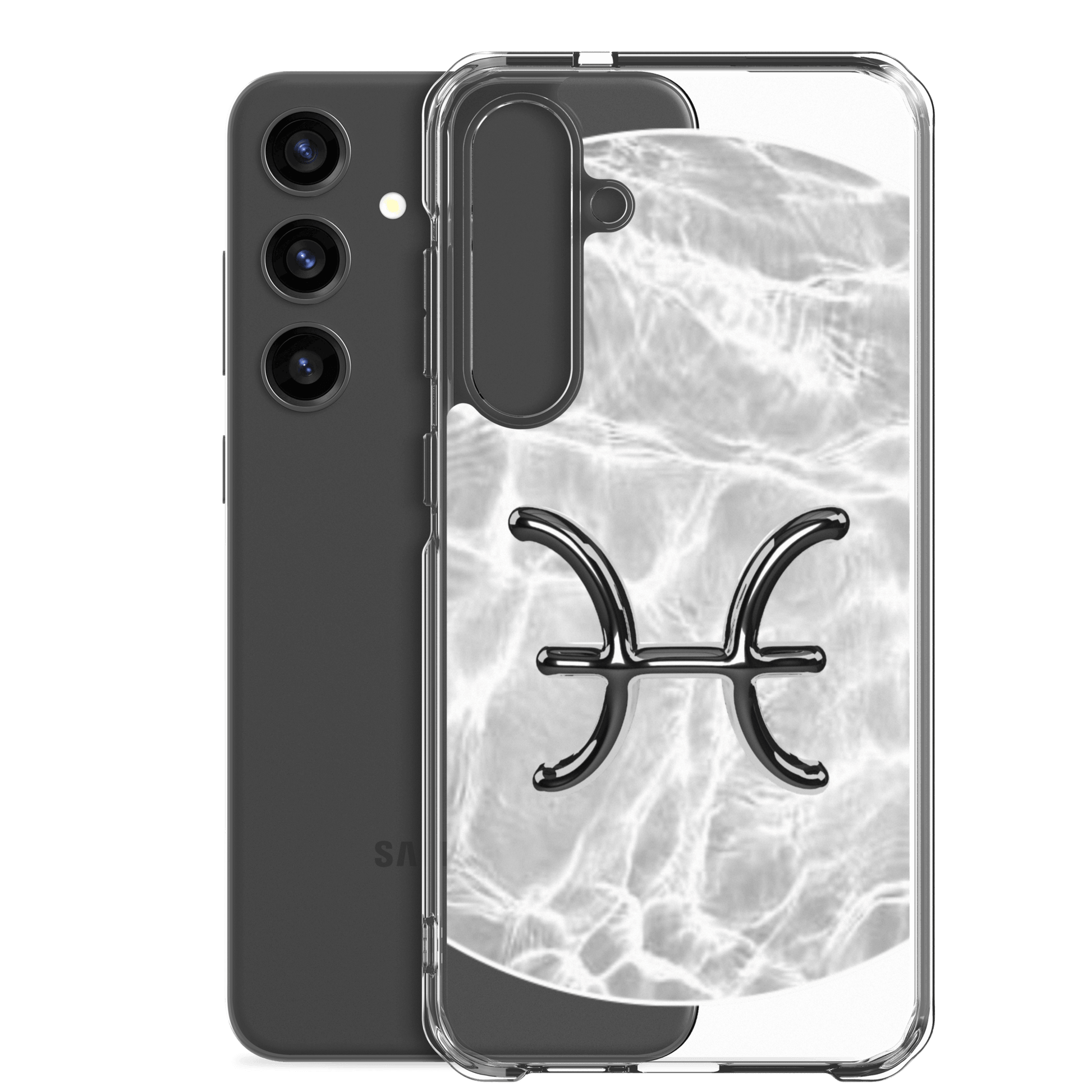 Zodiac Pisces Samsung Phone Case with Ripple Marble design for stylish protection and celestial flair.
