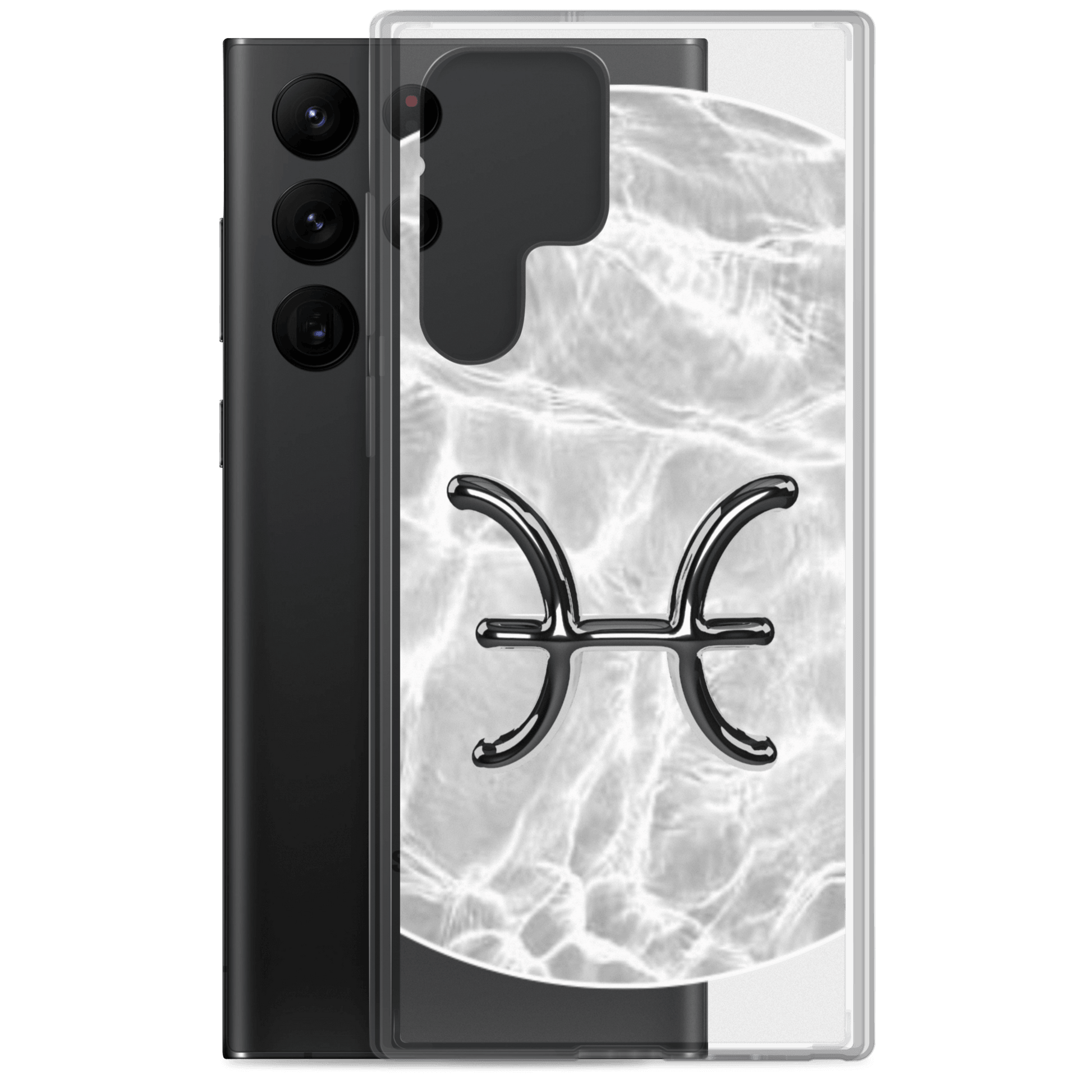 Zodiac Pisces Samsung Phone Case featuring a Ripple Marble design with an astrological symbol for protection and style.