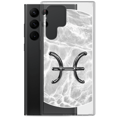 Zodiac Pisces Samsung Phone Case featuring a Ripple Marble design with an astrological symbol for protection and style.