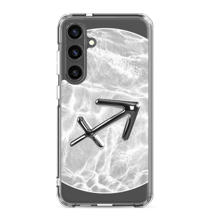 Zodiac Sagittarius Samsung Phone Case with Ripple Marble design and archer symbol for lightweight protection.