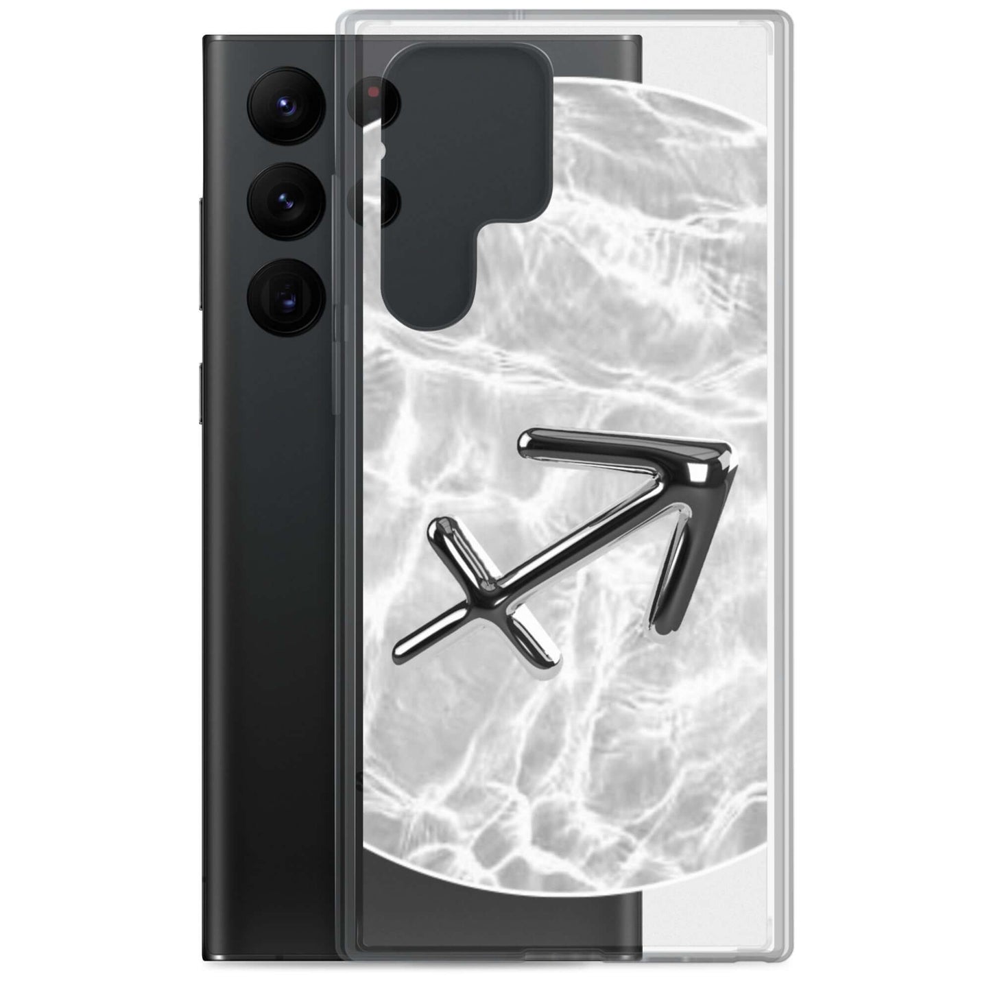 Zodiac Sagittarius Samsung Phone Case with Ripple Marble design, offering stylish protection and cosmic vibes.