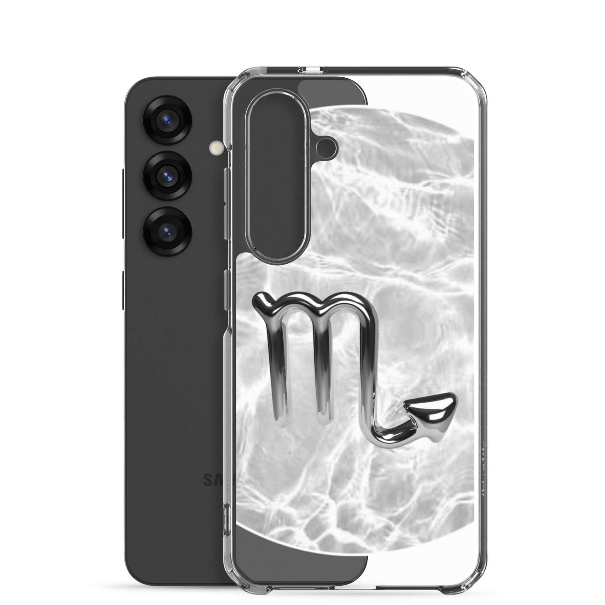 Zodiac Scorpio Samsung Phone Case with Ripple Marble design, showcasing a sleek and protective aesthetic for Scorpio fans.