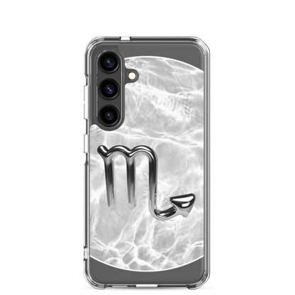 Zodiac Scorpio Samsung phone case with Ripple Marble design, showcasing stylish protection and Scorpio symbol.