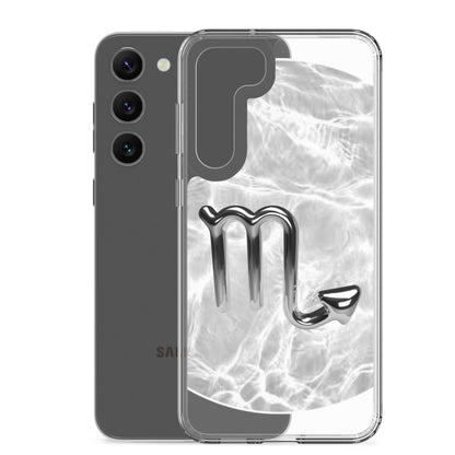 Zodiac Scorpio Samsung Phone Case with Ripple Marble design, showcasing a sleek polycarbonate finish.