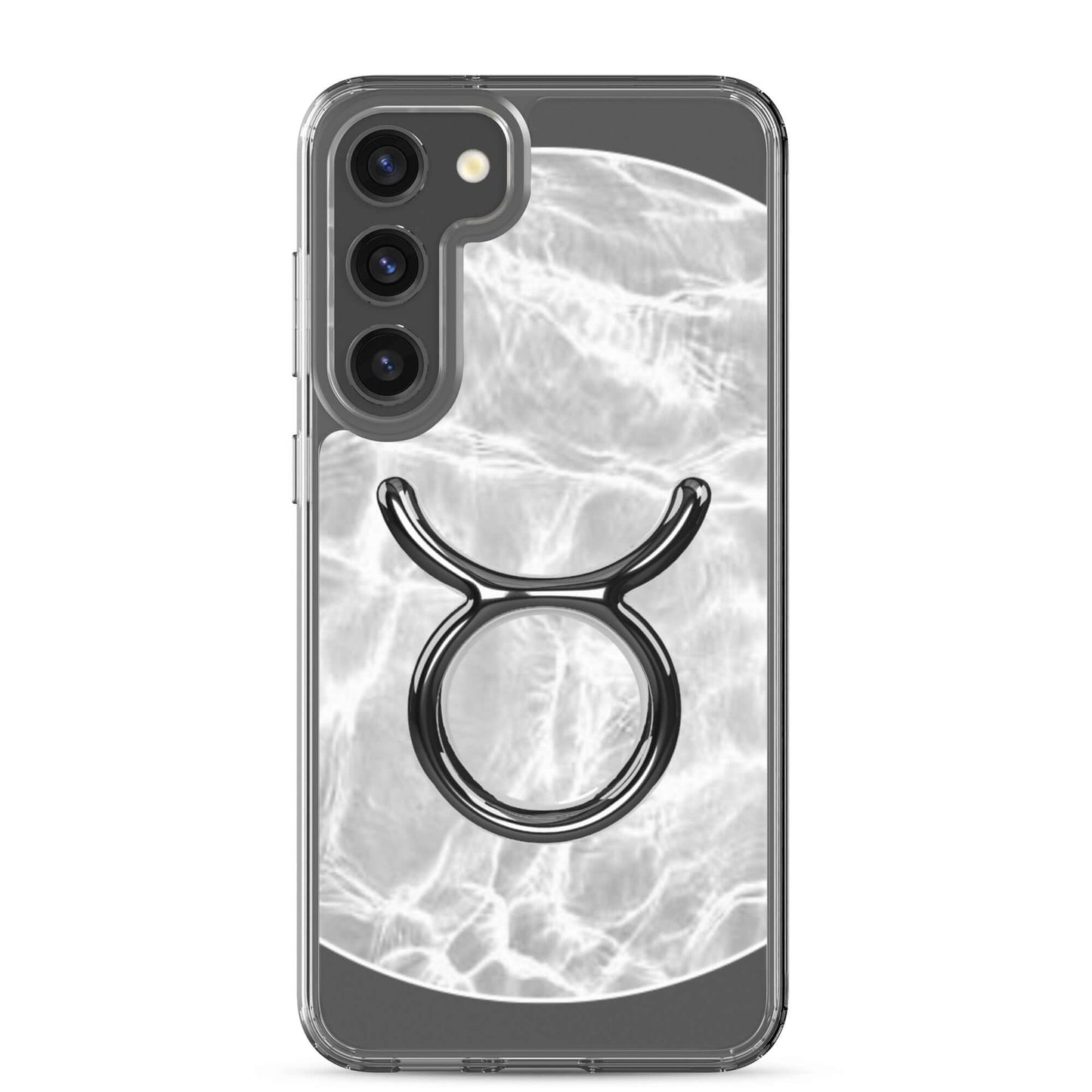 Zodiac Taurus Samsung Phone Case with ripple marble finish, protective design, and Taurus symbol.