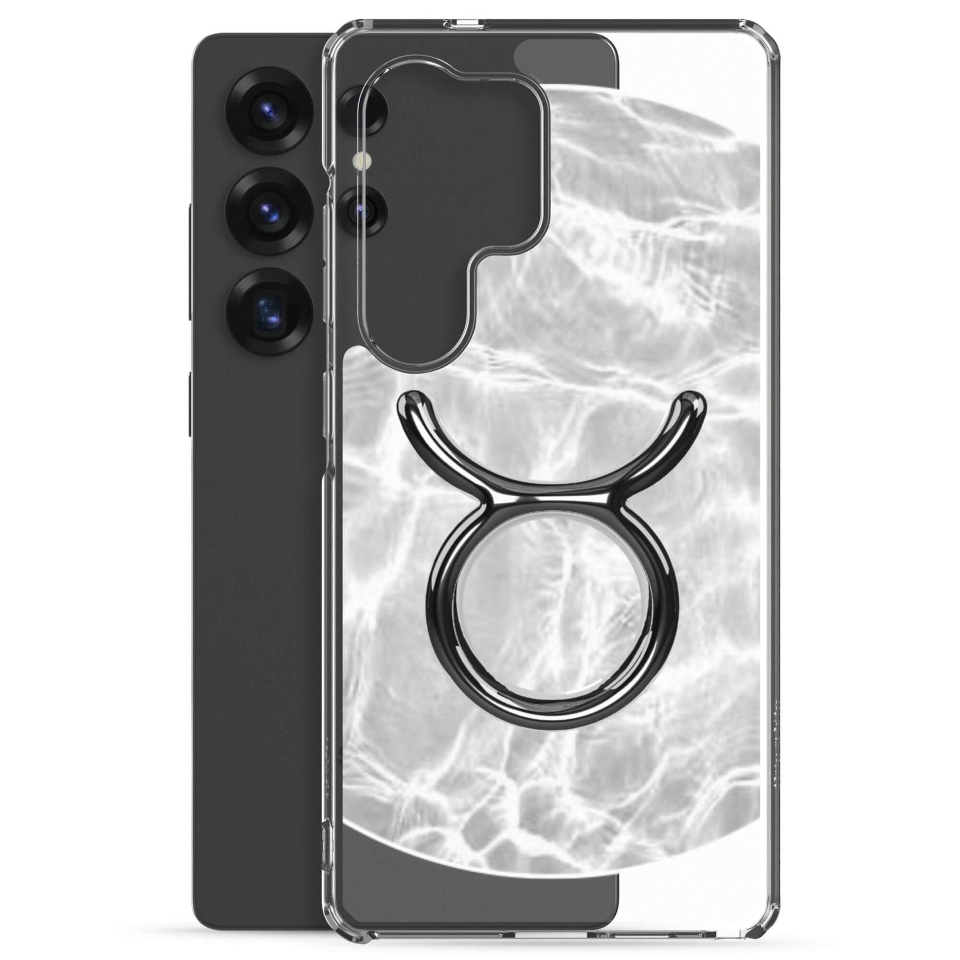 Zodiac Taurus Samsung Phone Case with ripple finish, showcasing Taurus symbol and stylish protection.