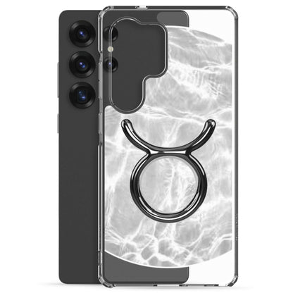 Zodiac Taurus Samsung Phone Case with ripple finish, showcasing Taurus symbol and stylish protection.