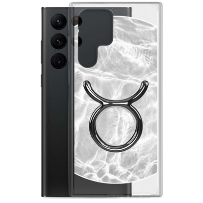 Zodiac Taurus Samsung Phone Case with ripple finish, protecting against scratches and showcasing Taurus symbol.