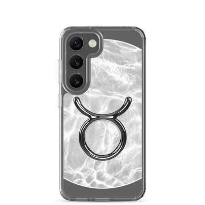 Zodiac Taurus Samsung Phone Case with ripple finish, featuring bull symbol and sleek design for protection and style.