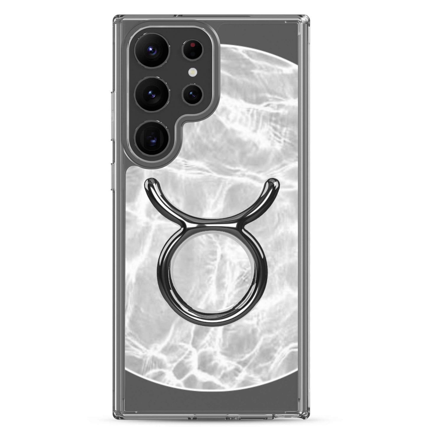 Zodiac Taurus Samsung Phone Case with ripple finish and Taurus symbol, blending elegance and protection for your smartphone.