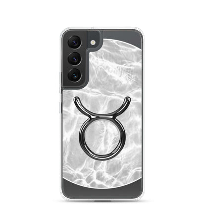 Zodiac Taurus Samsung Phone Case with ripple finish, featuring a stylish Taurus symbol on a sleek design.