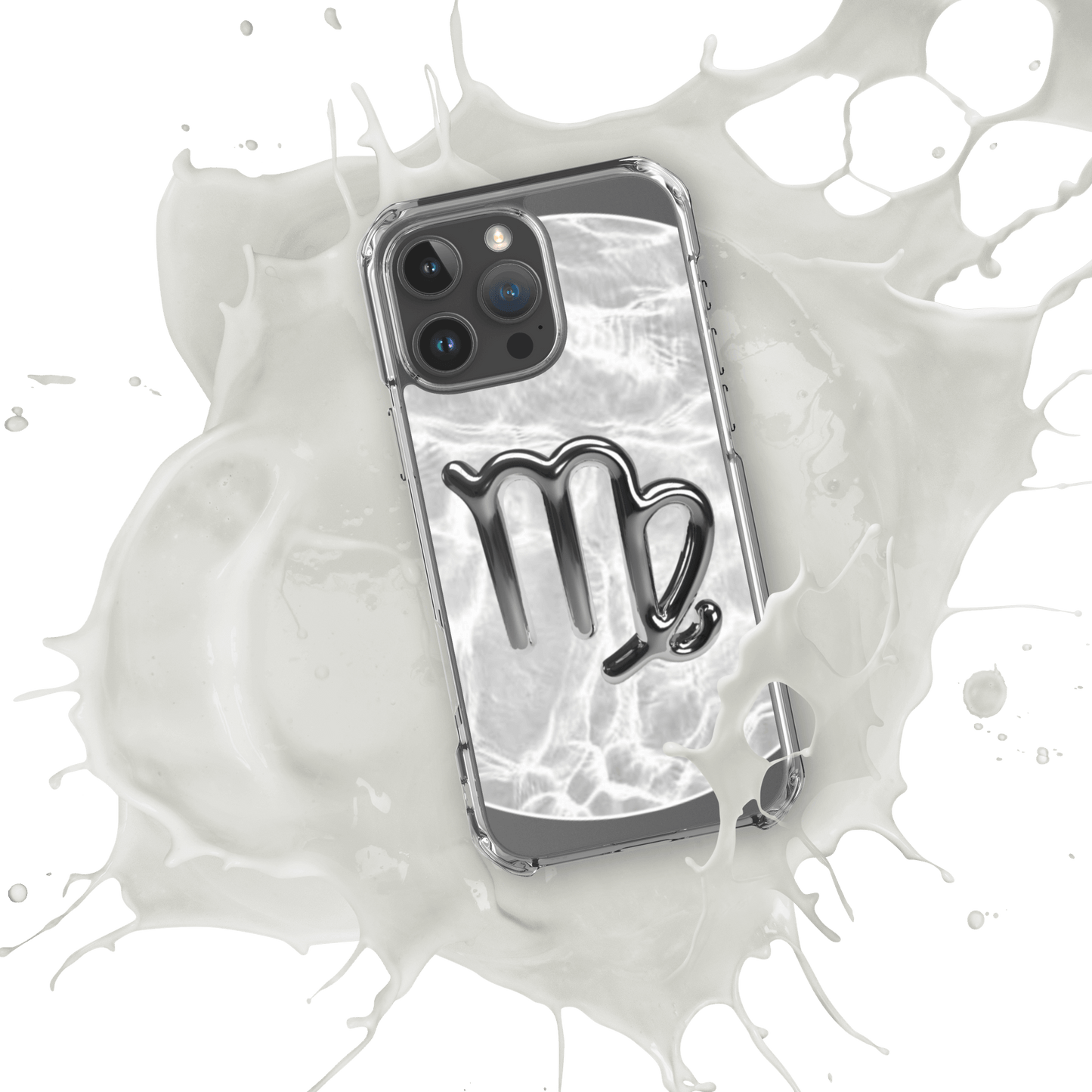 Zodiac Virgo Magsafe iPhone case with marble design, showcasing cosmic style and elegance.