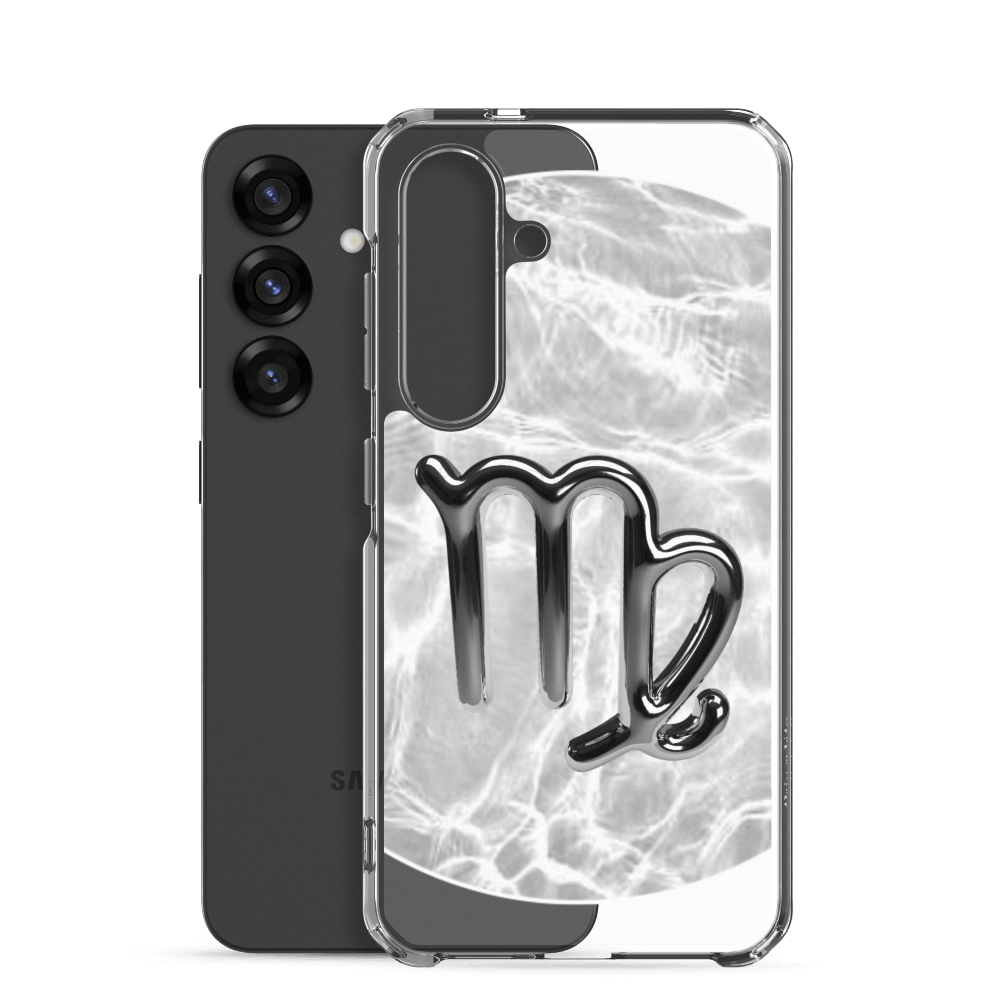 Zodiac Virgo Samsung Phone Case with ripple marble design, showcasing a sleek, protective style for your smartphone.