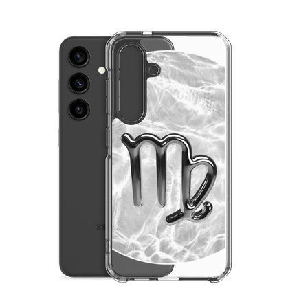Zodiac Virgo Samsung Phone Case in Ripple Marble design, showcasing elegant clarity and sophisticated protection.
