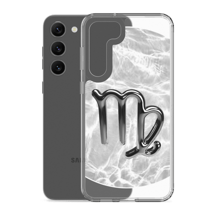 Virgo Samsung Phone Case with Ripple Marble finish showcasing sleek design and refined zodiac symbol.