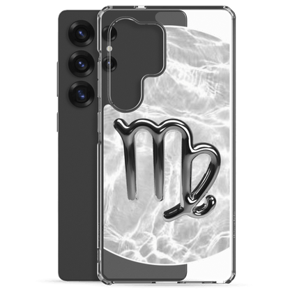 Zodiac Virgo Samsung Phone Case featuring Ripple Marble with sleek design and sophisticated Virgo symbol.