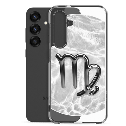 Zodiac Virgo Samsung Phone Case with Ripple Marble design, showcasing fluid elegance and durable protection.