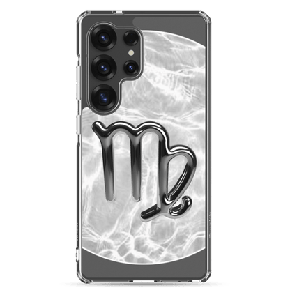 Zodiac Virgo Samsung Phone Case with Ripple Marble finish, featuring the Virgo symbol in elegant design.