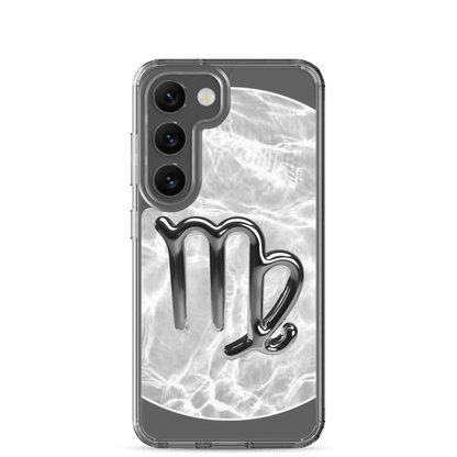 Zodiac Virgo Samsung Phone Case featuring Ripple Marble design, showcasing elegance and protection.
