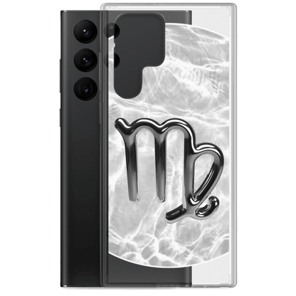 Zodiac Virgo Samsung Phone Case with Ripple Marble design, showcasing sophistication and unique style.
