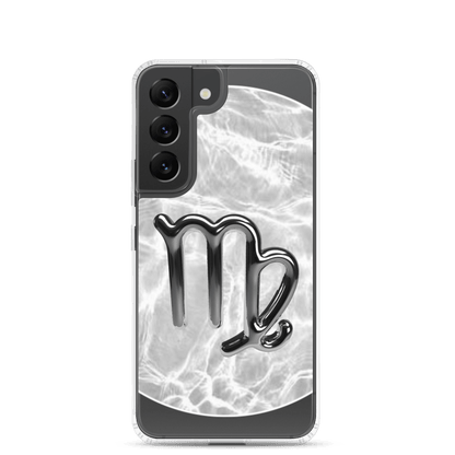 Zodiac Virgo Samsung Phone Case with Ripple Marble design, showcasing sophistication and clarity.