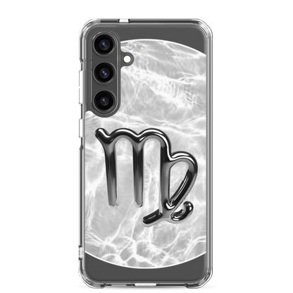 Zodiac Virgo Samsung Phone Case with Ripple Marble design, showcasing a sleek, sophisticated look.